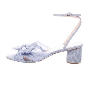 Loeffler Randall Dahlia Pleated Bow Shoes - Blue - Size 9.5